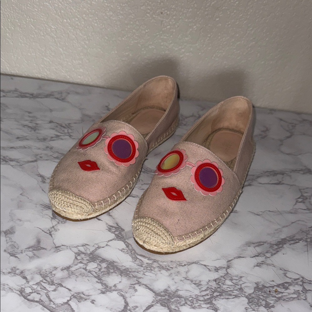 Kate Spade Pink and Red Face Espadrilles